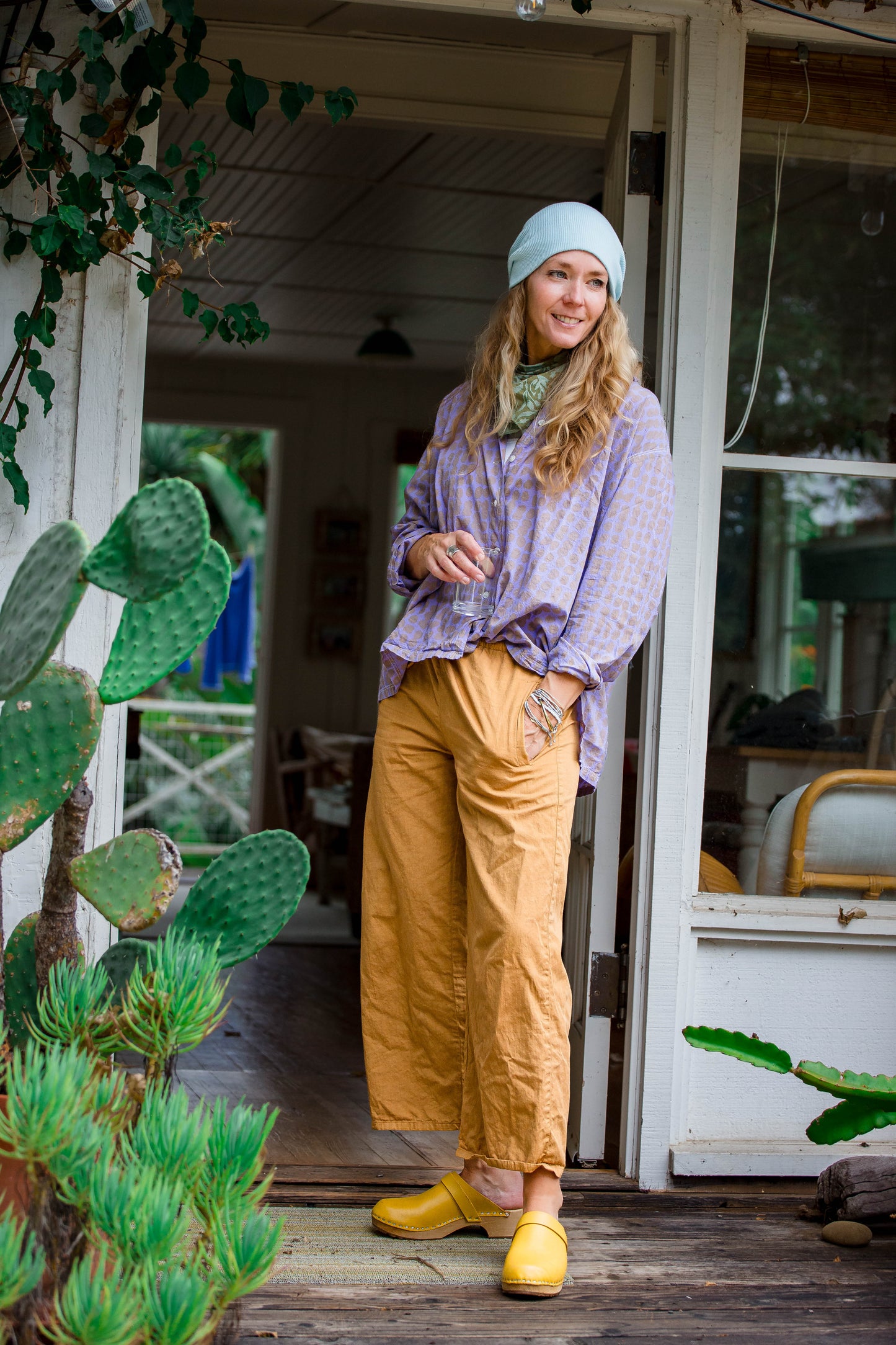 Relaxed Boyfriend Shirt Messy Dot - Lavender Overdye