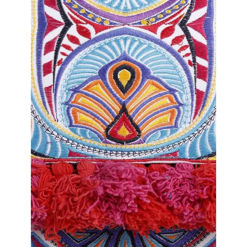 Embroidered Multi Tassel Envelope Clutch Bag - Thailand