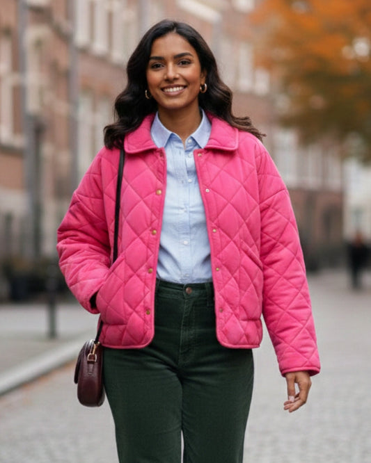 Countryside Quilted Jacket - Neon Pink