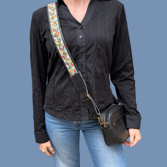 Leather Crossbody with Handwoven Strap