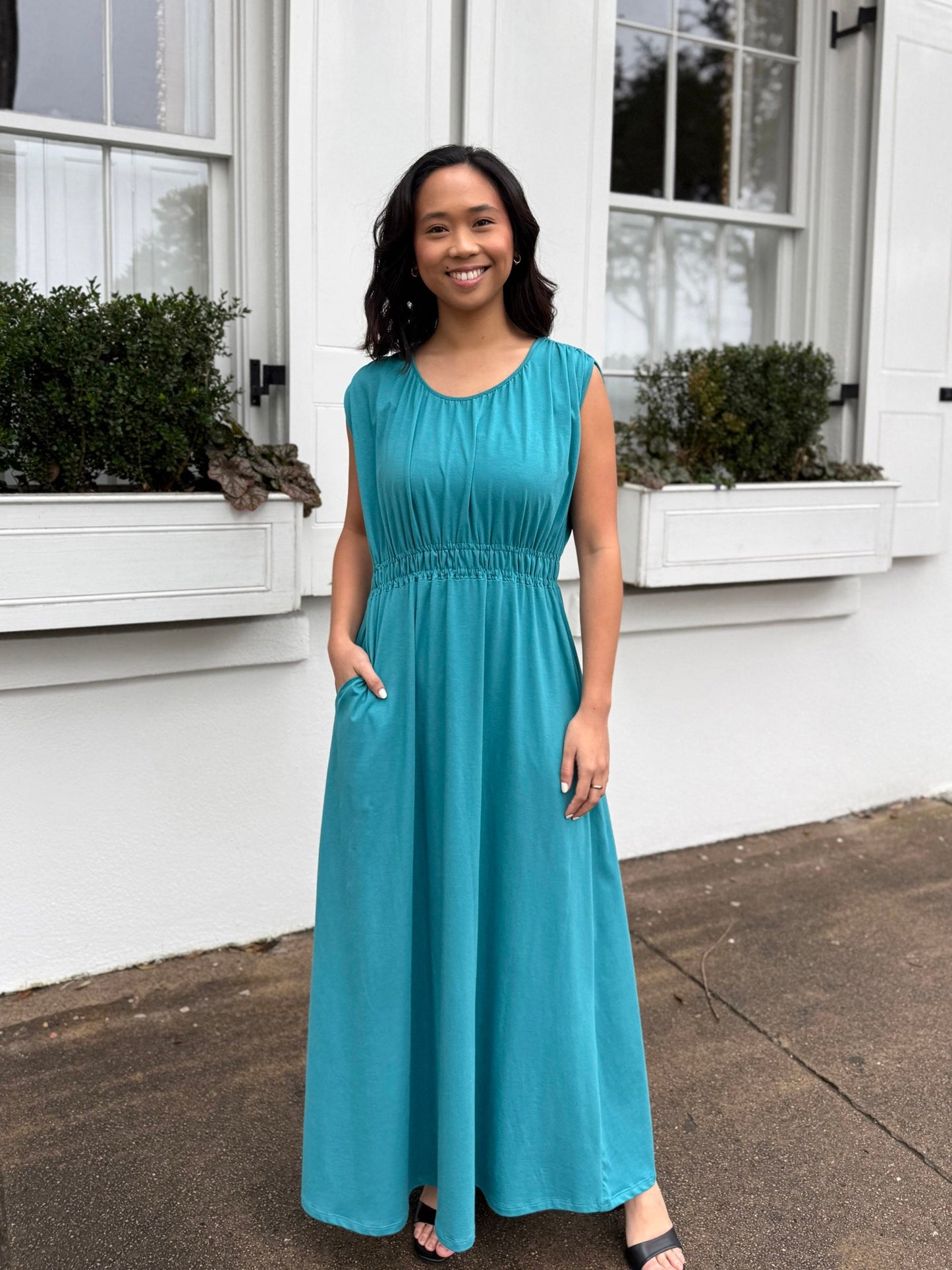 LAVINIA dress in Marine Teal