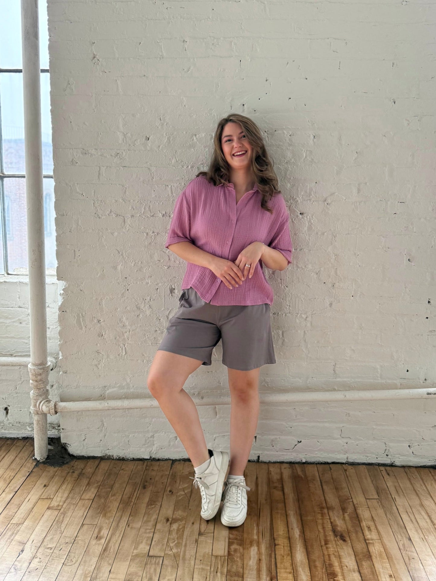 ANDRI jersey shorts in Circular Grey