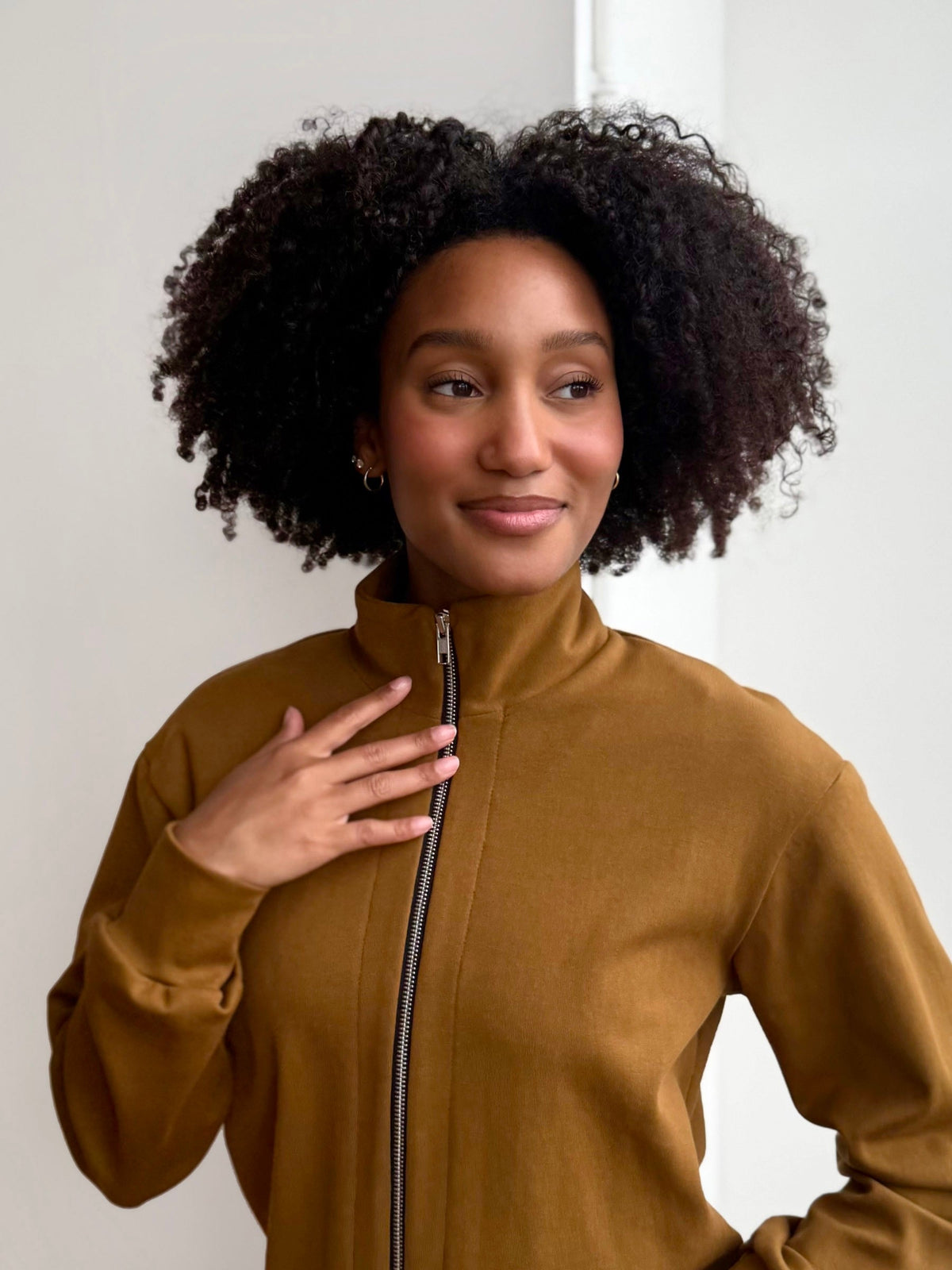SHELLY heavy-knit jacket in Warm Sienna