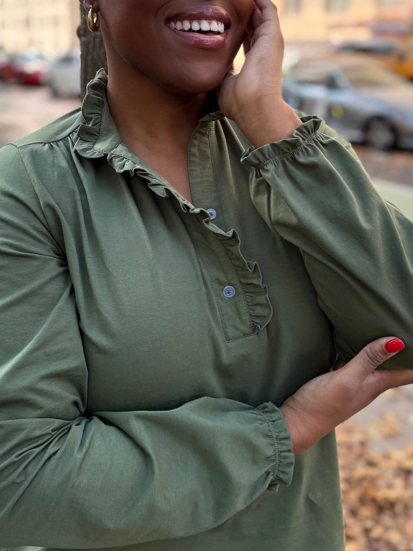 SEZANE top in Meadow Green