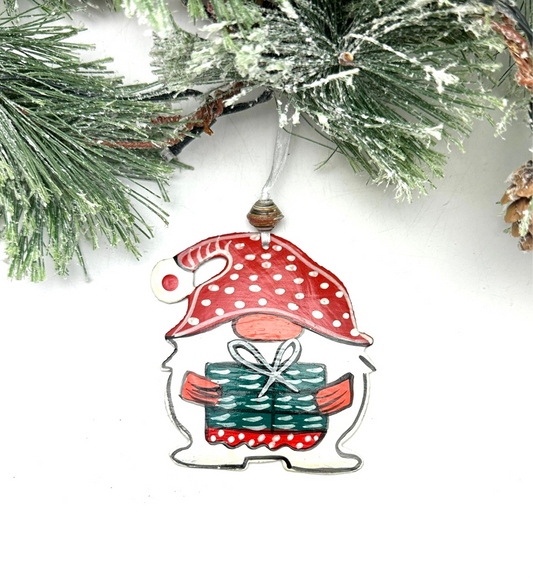 Gnome with Present Ornament
