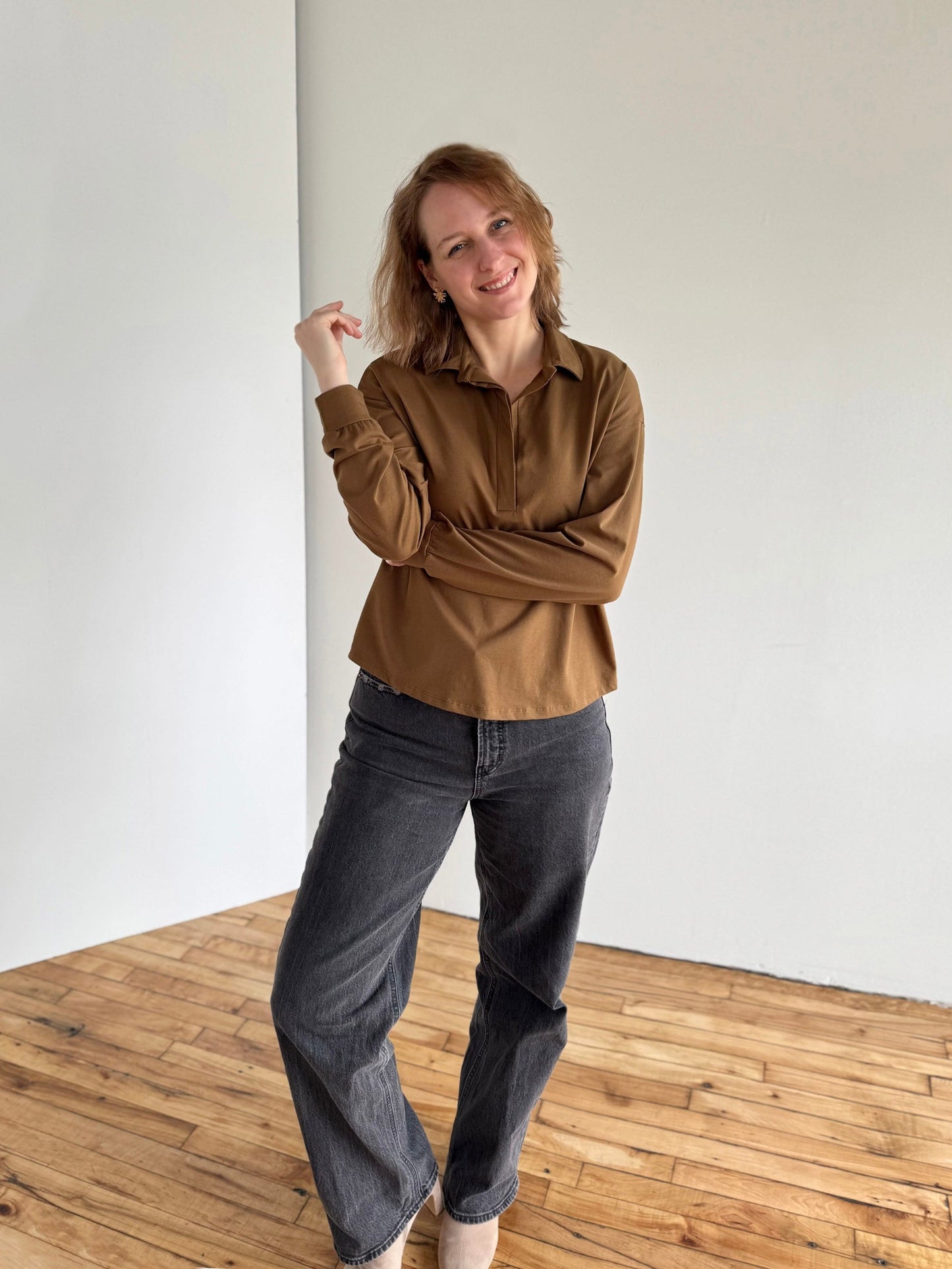 MICAH jersey top in Kona Brown