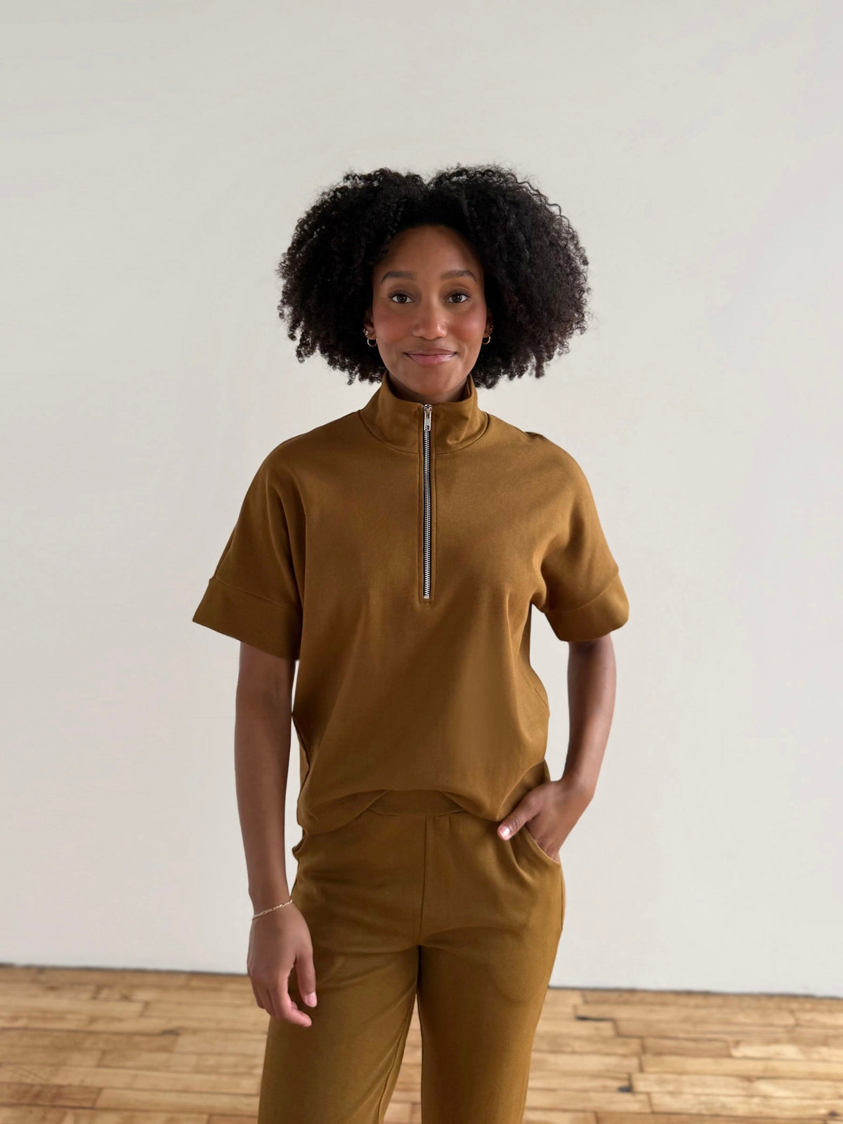 SINCLAIR heavy-knit top in Warm Sienna