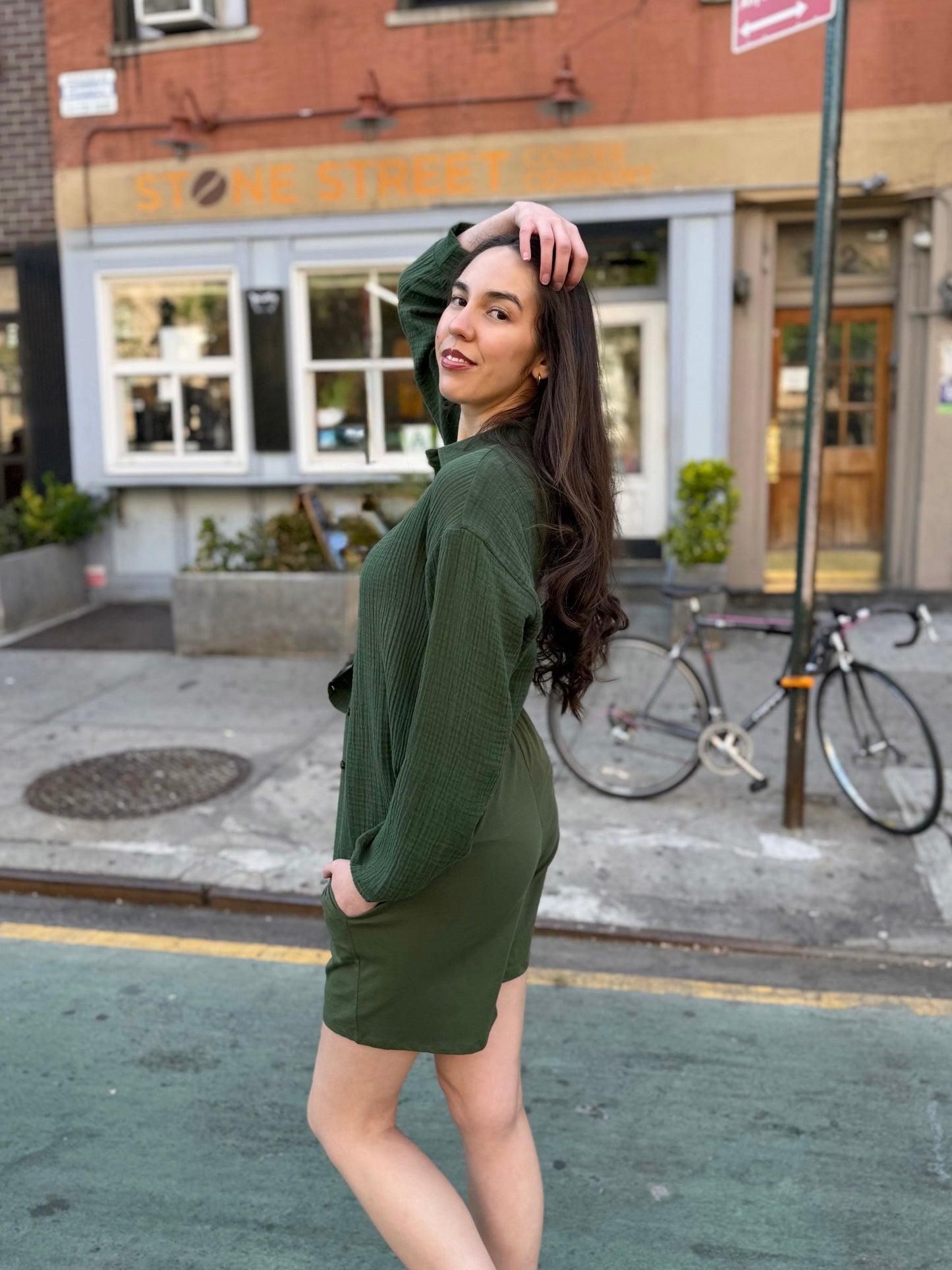 ANDRI jersey shorts in Meadow Green