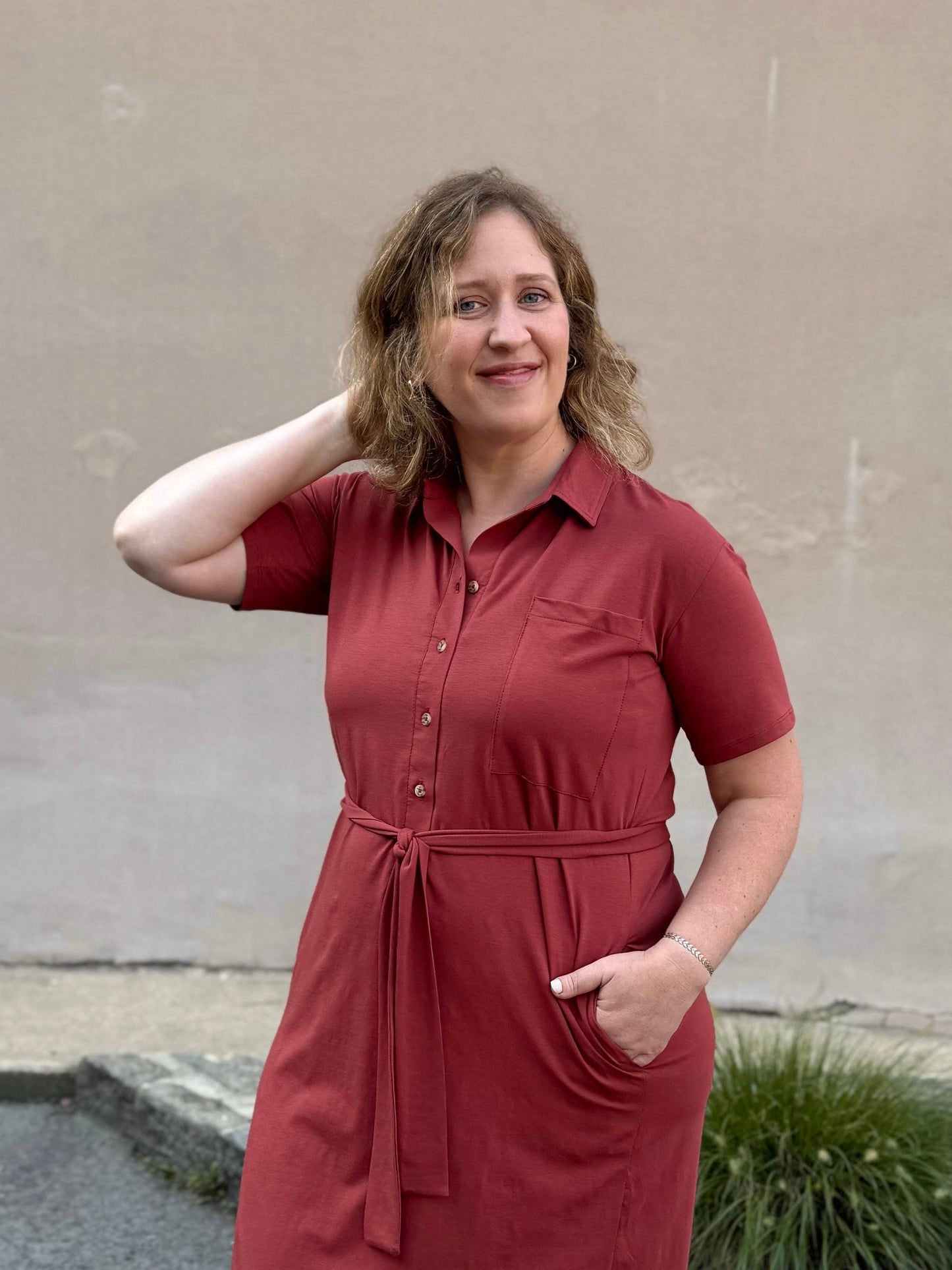 VANYA dress in Earthy Red