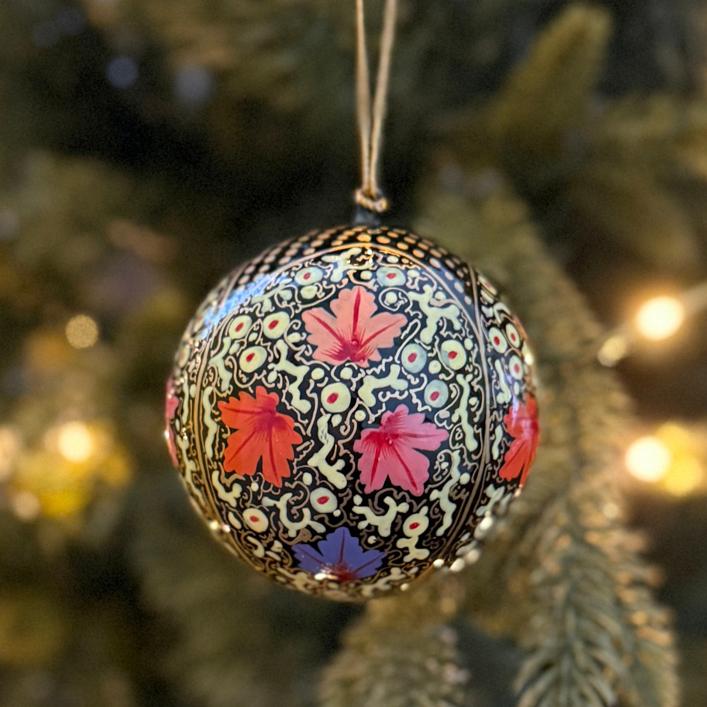 Handpainted Paper Mache Christmas Ornaments from Kashmir – Fair Trade Holiday Decor