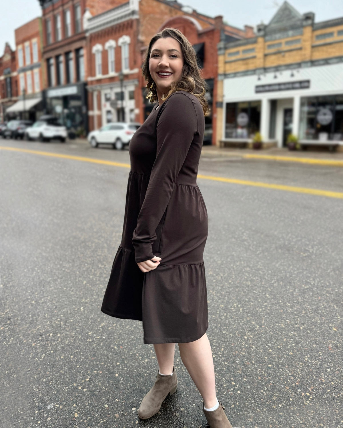 MAISIE Dress in Chocolate Torte