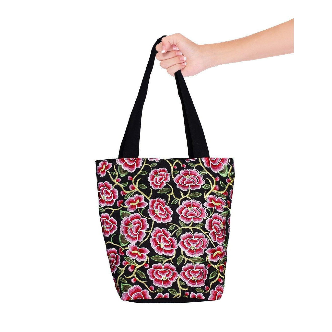 Flor Embroidered Flower Shoulder Bag - Thailand