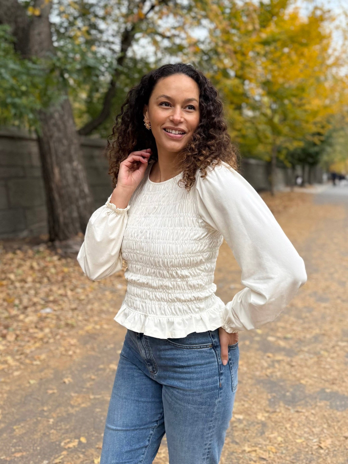 CAECILIA top in Light Ivory