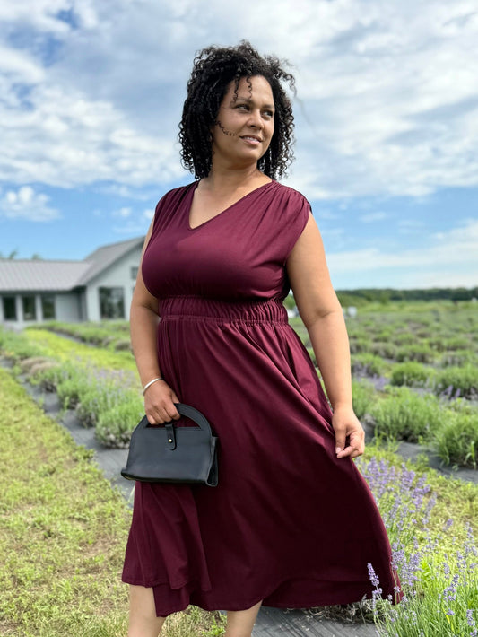 HAMPTON dress in Merlot