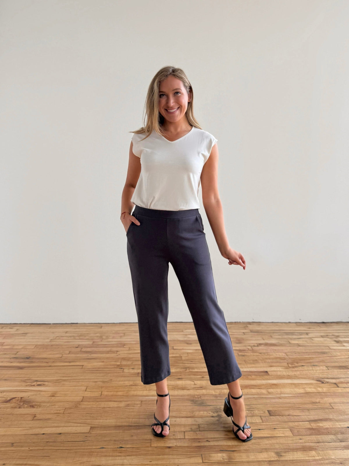 PATRICIA heavy-knit pants in Gunmetal