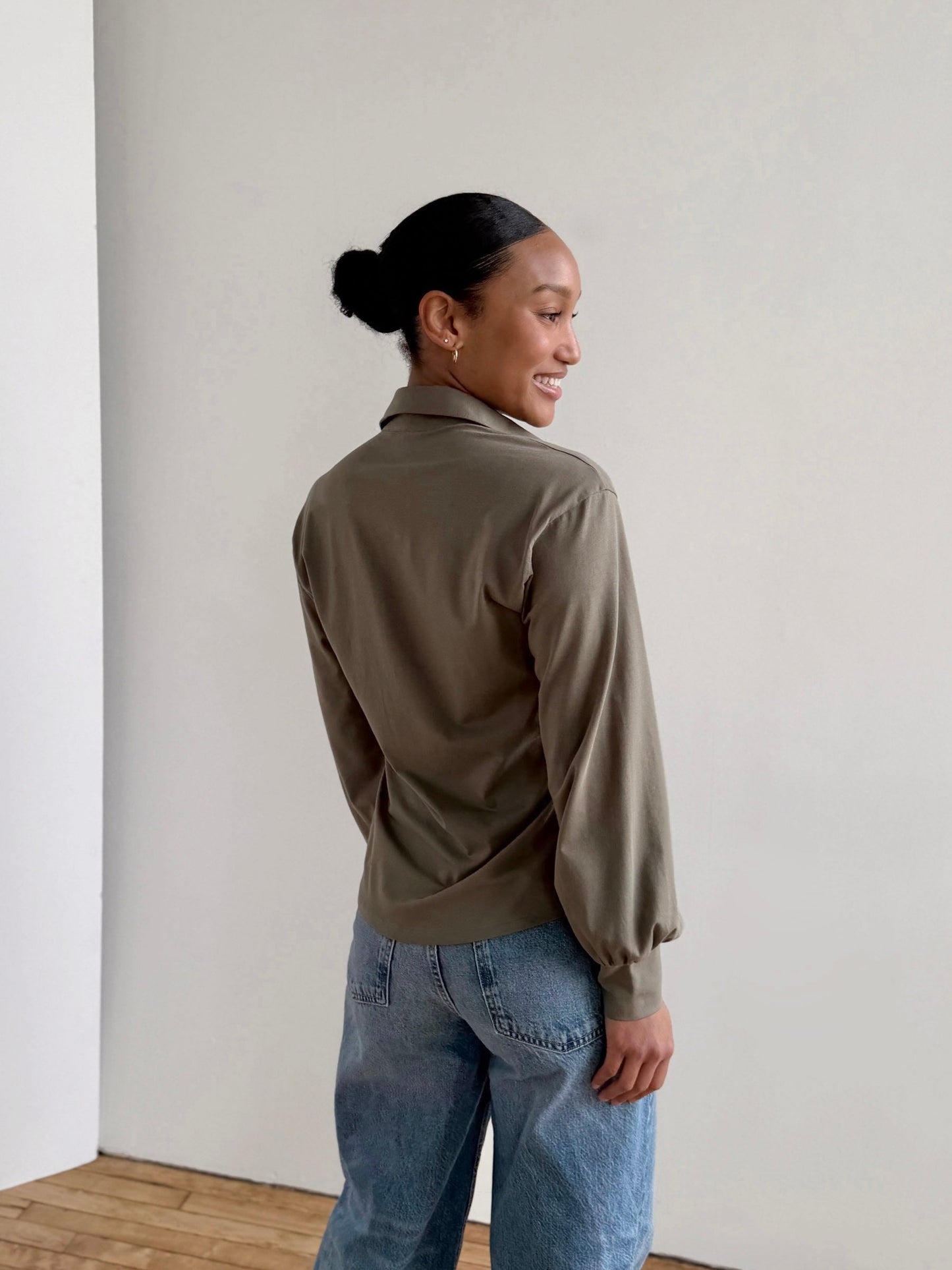 KAILYN jersey top in Silver Sage