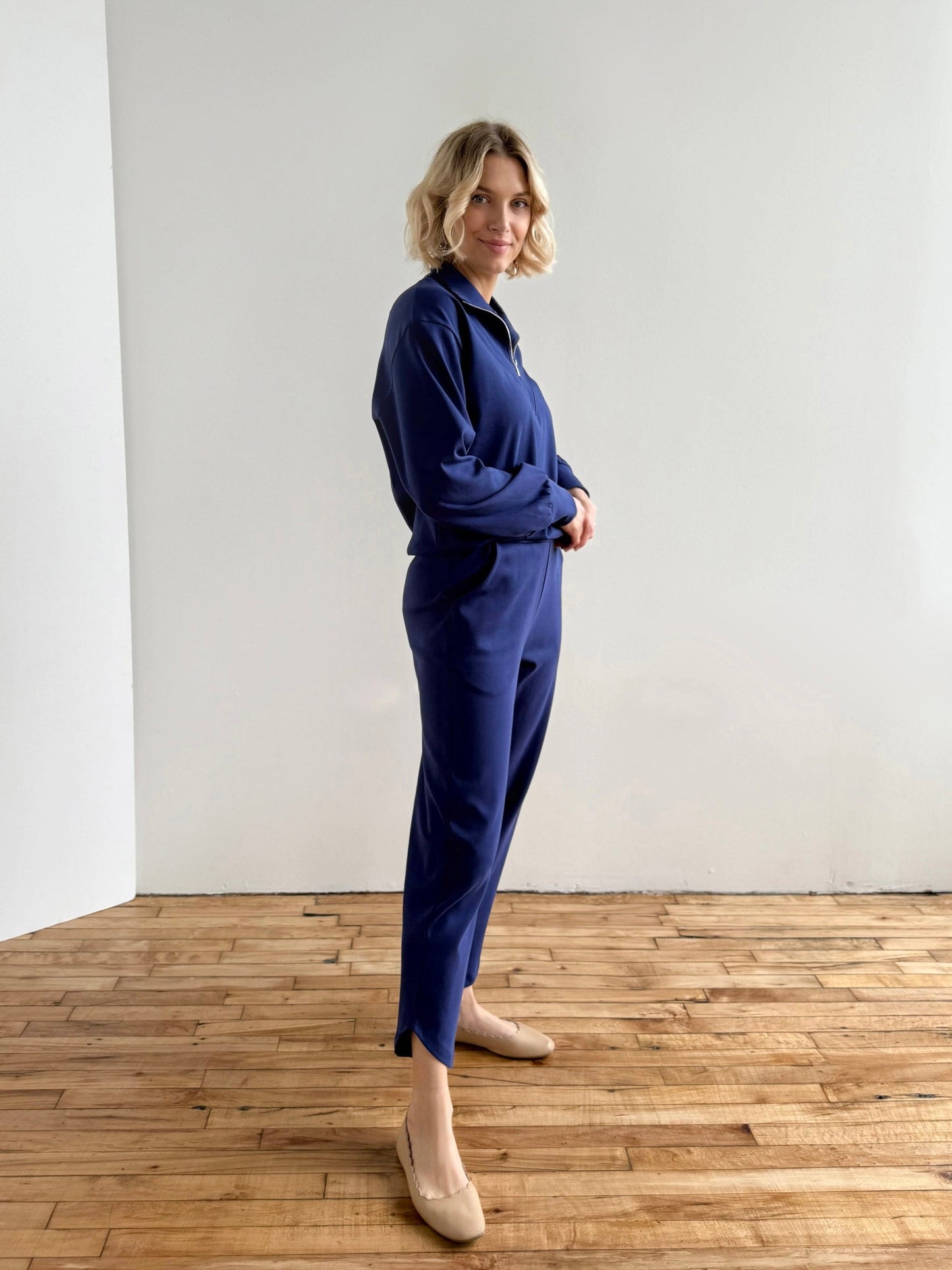 SOPHIA tulip hem pants in Bright Navy