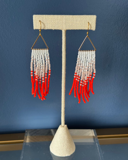 EXCLUSIVE Batey Fringe Earrings - Orange