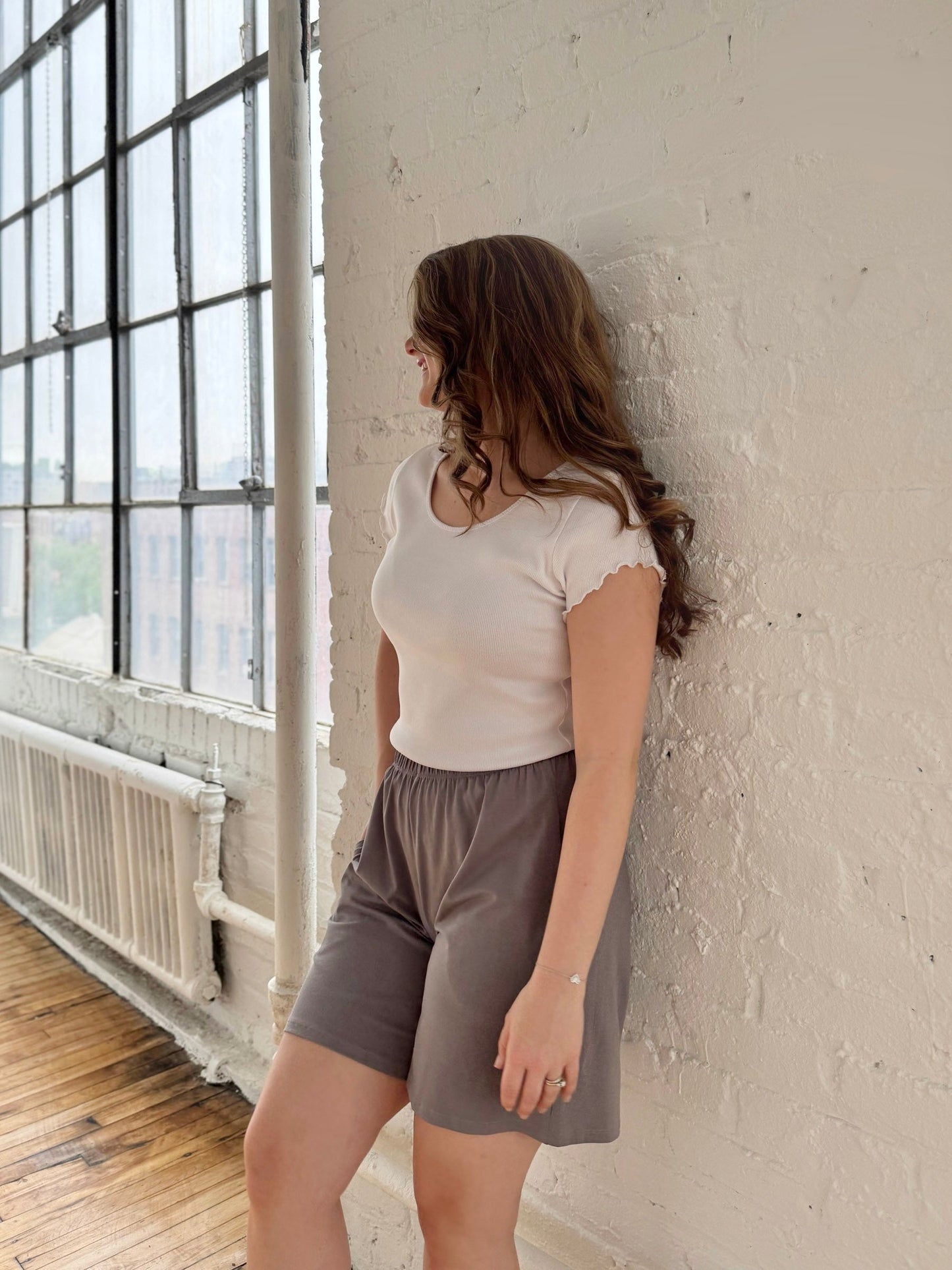ANDRI jersey shorts in Circular Grey