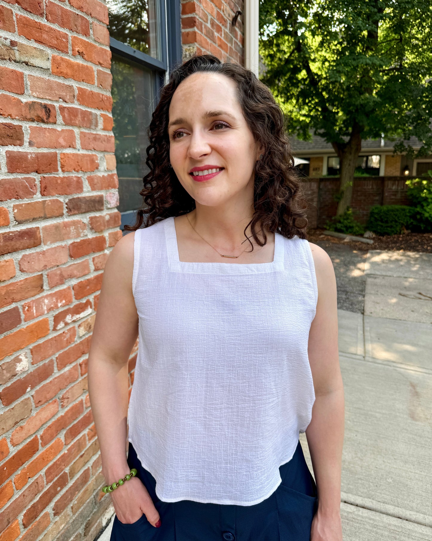 Sleeveless Square Neck Top