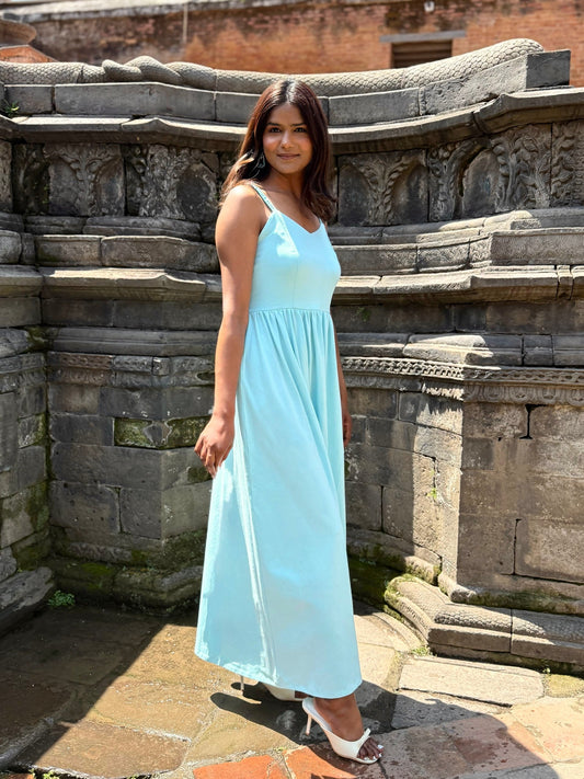 LYDIA dress in Crisp Aqua