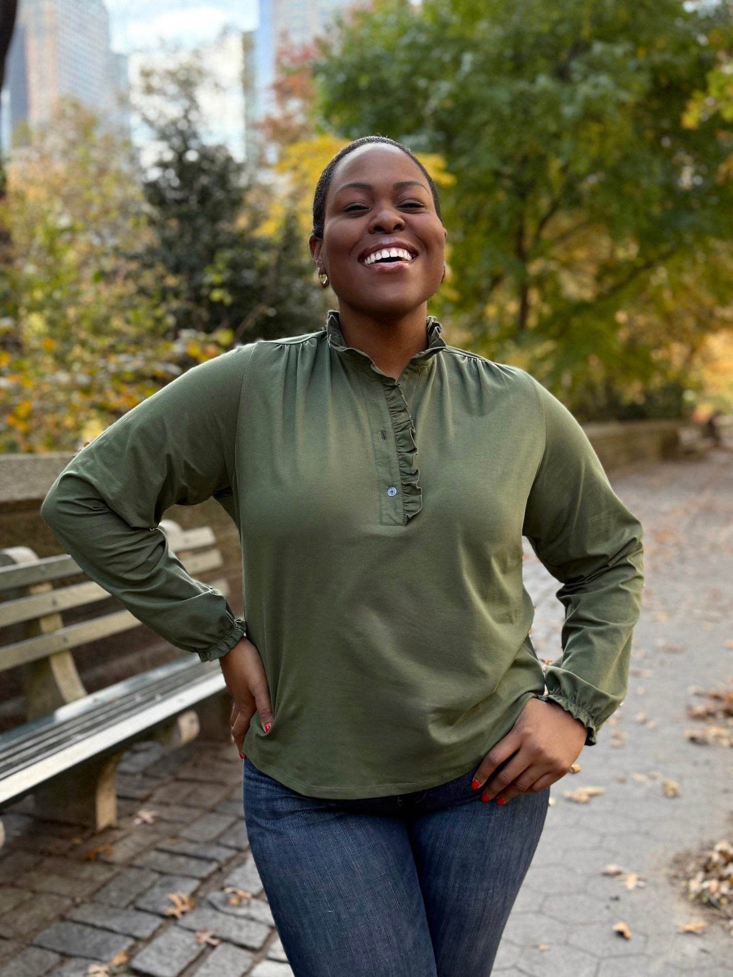 SEZANE top in Meadow Green