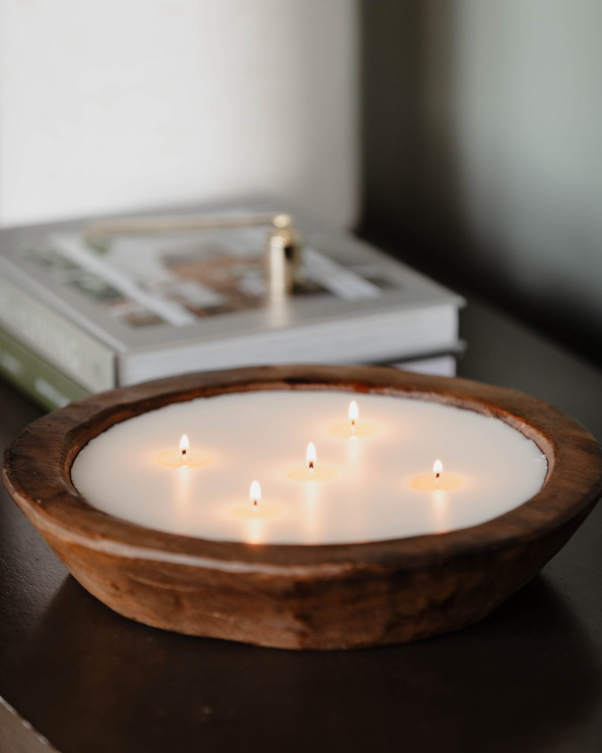 Wooden Bowl 5 Wick Candle