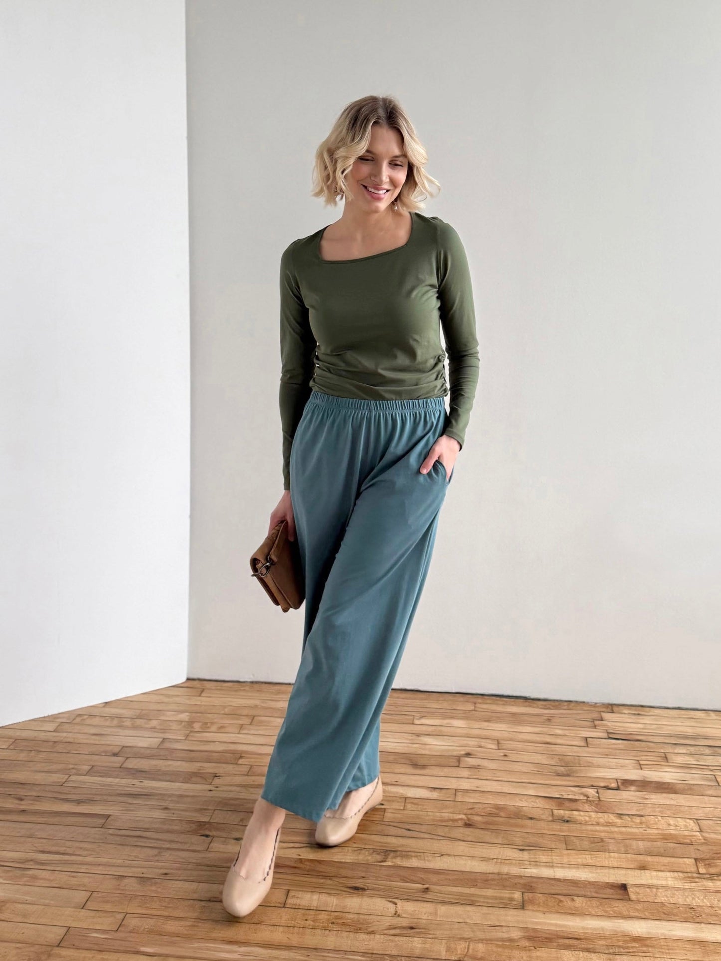ANDRI jersey pants in Dark Aqua