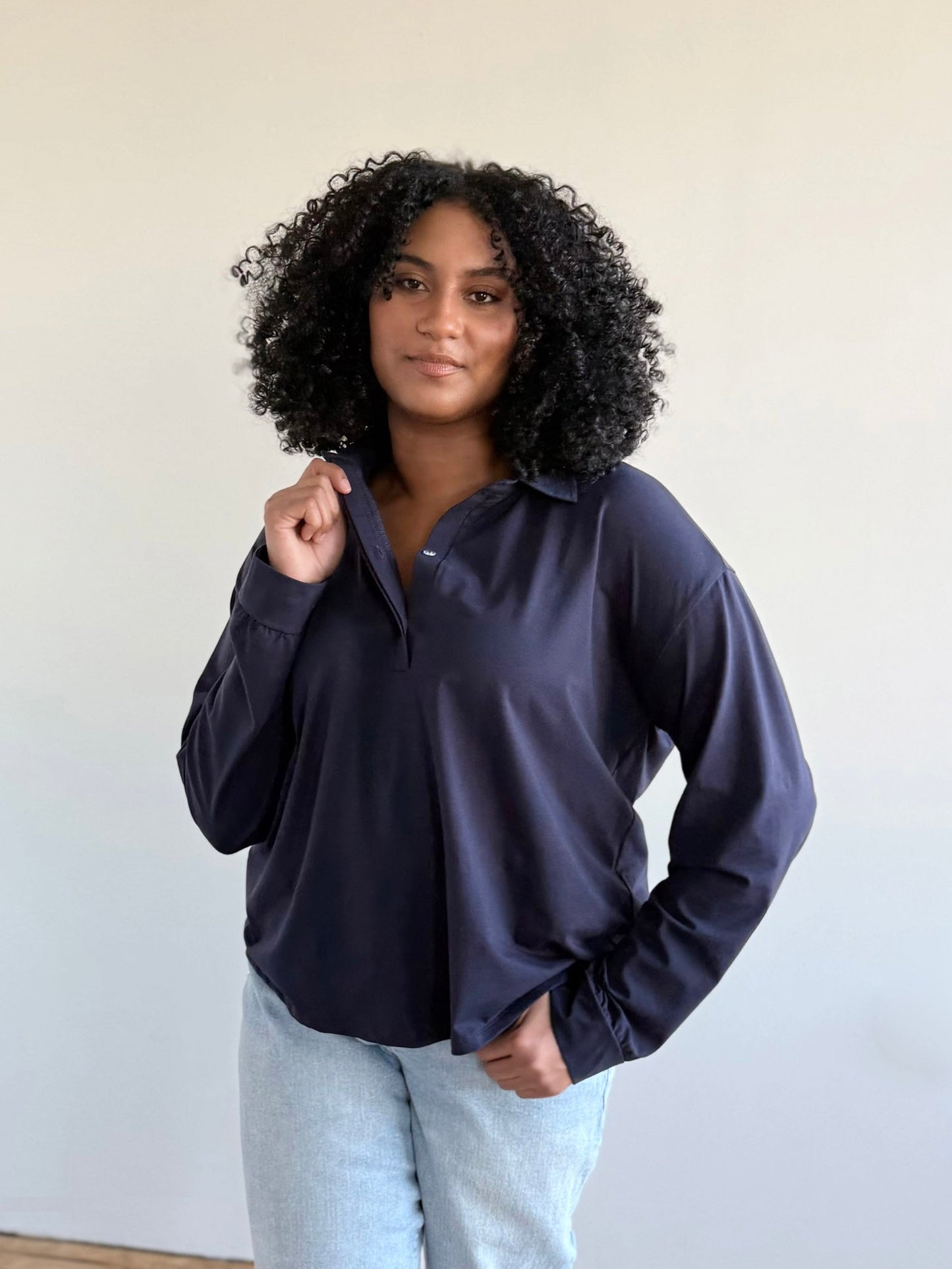 MICAH jersey top in Navy
