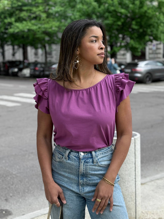 LILOU top in Deep Lilac