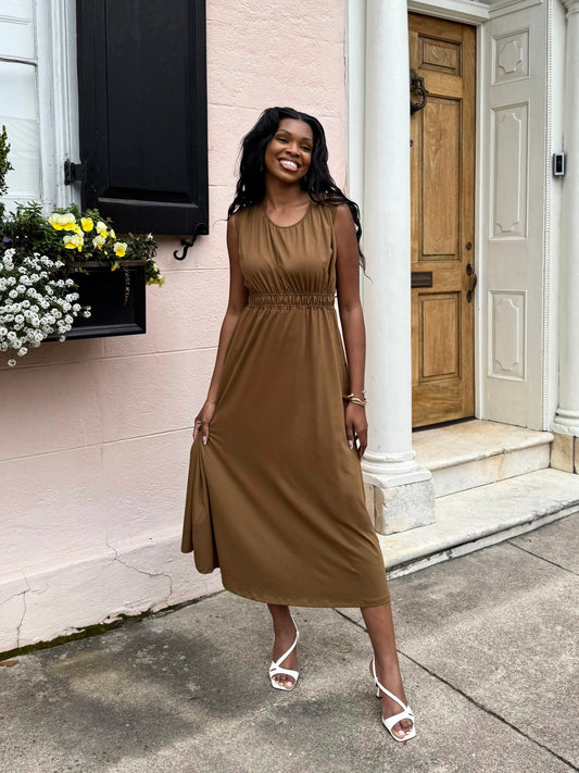LAVINIA dress in Kona Brown