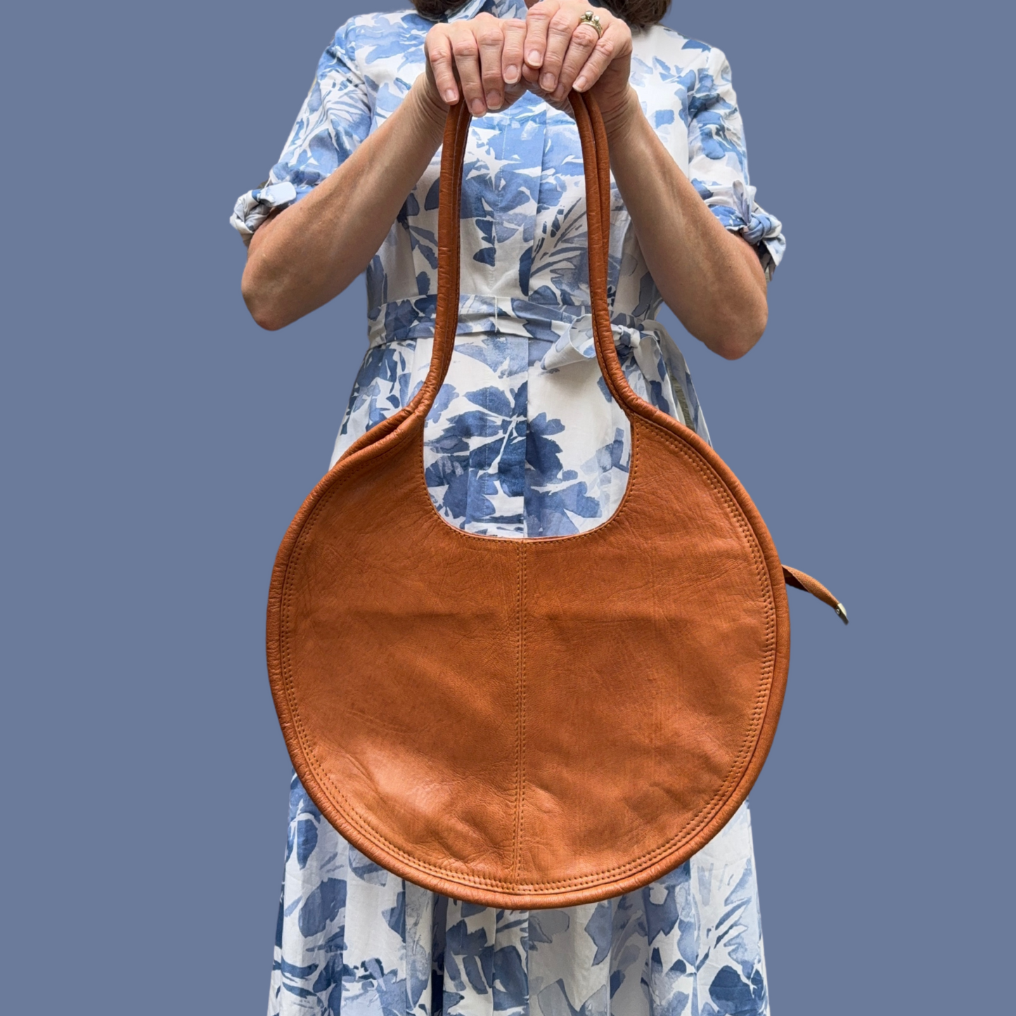 Leather Circle Purse (Natural)