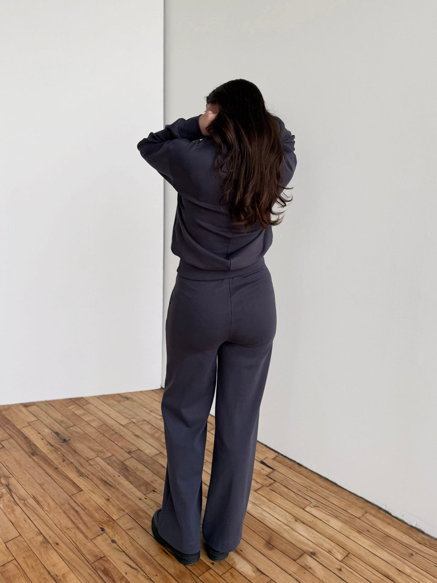 LONDON heavy knit pants in Gunmetal