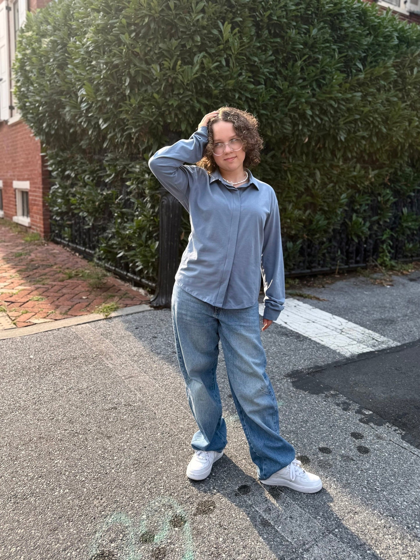 DEVON blouse in Blue Dusk