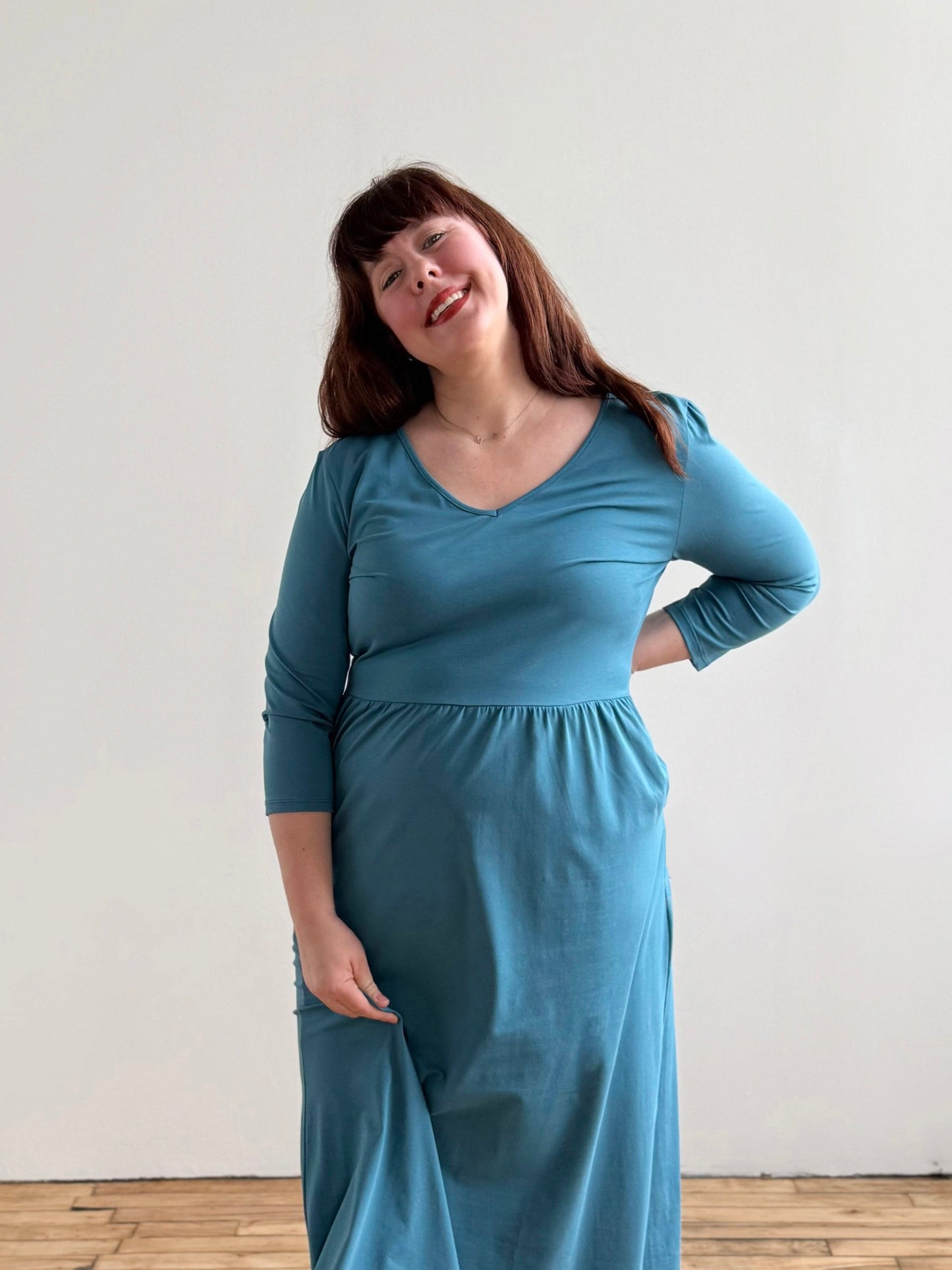 BRIE maxi dress in Peacock Blue