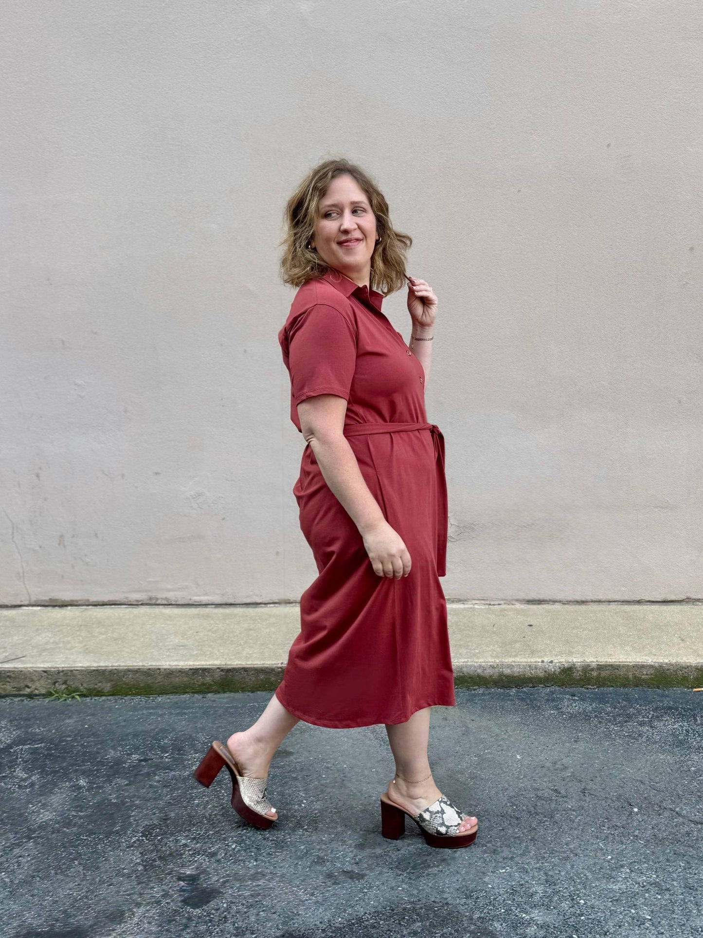 VANYA dress in Earthy Red