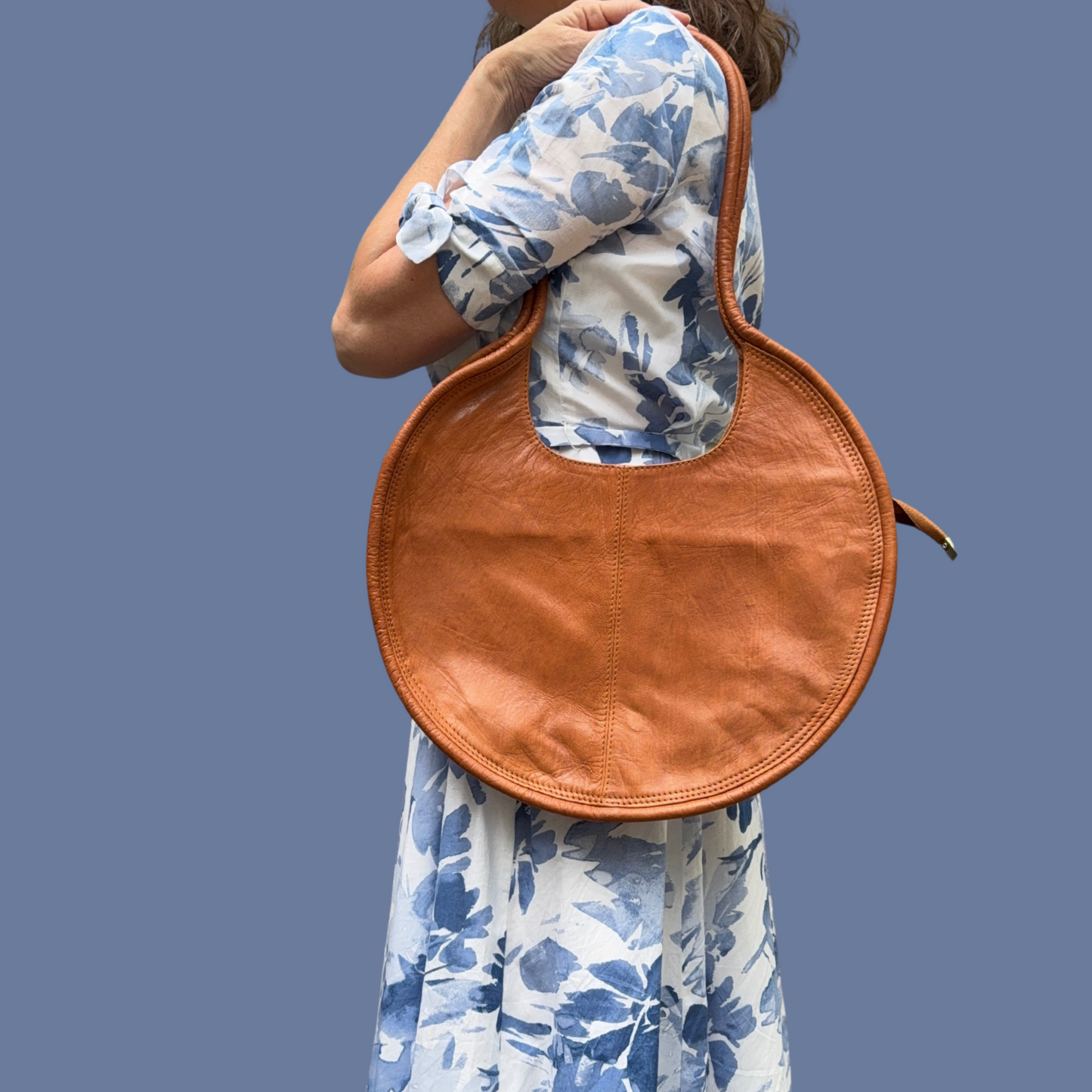 Leather Circle Purse (Natural)
