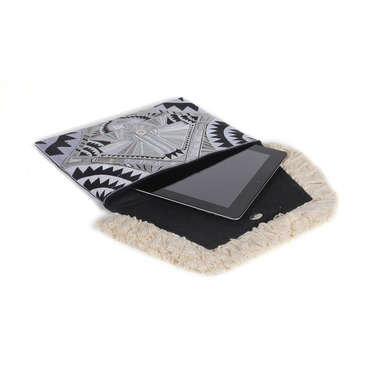 Embroidered Multi Tassel Envelope Clutch Bag - Thailand