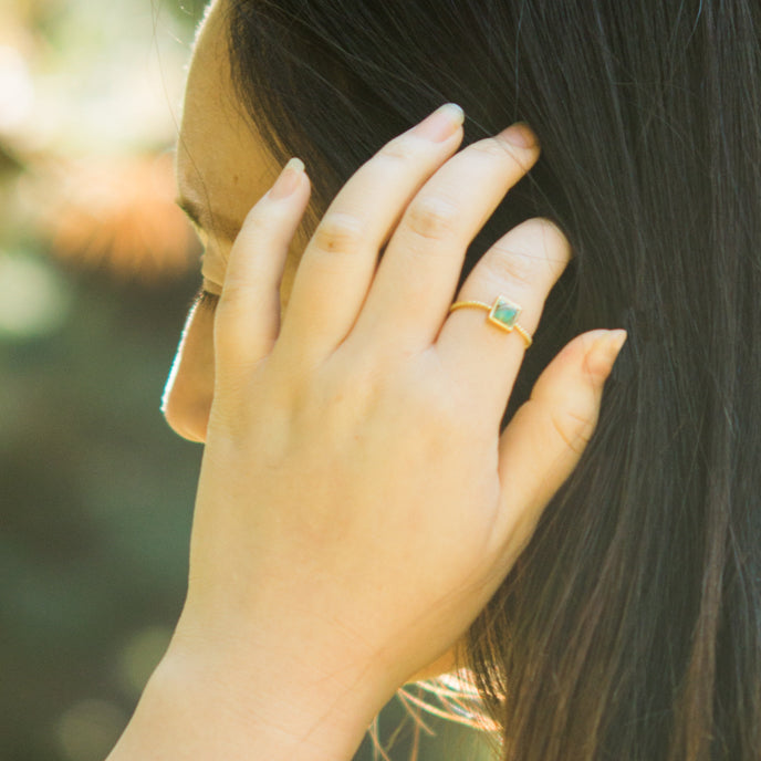 Jayne Turquoise Square Ring