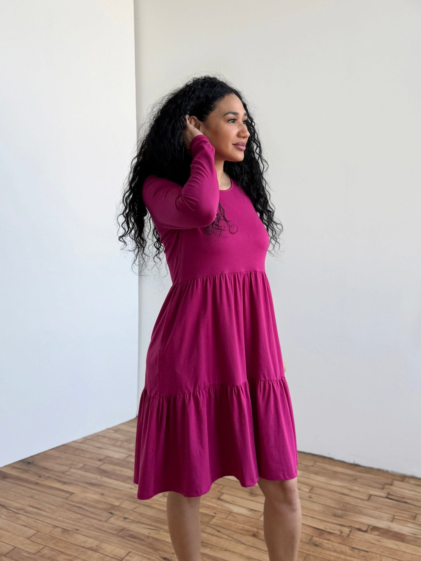 MAISIE dress in Garnet Pink