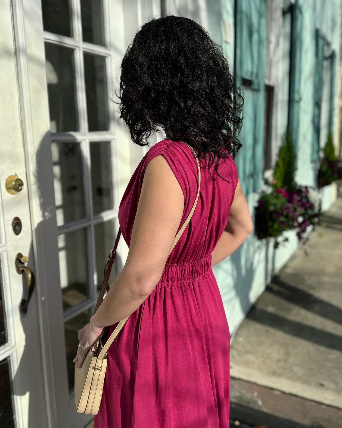 HAMPTON dress in Garnet Pink