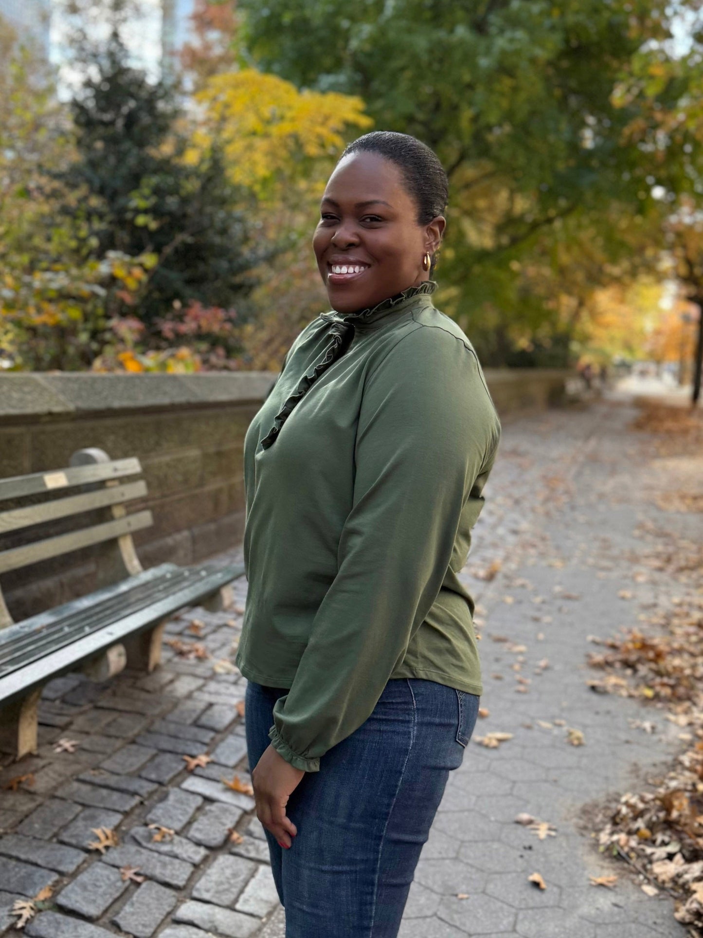 SEZANE top in Meadow Green