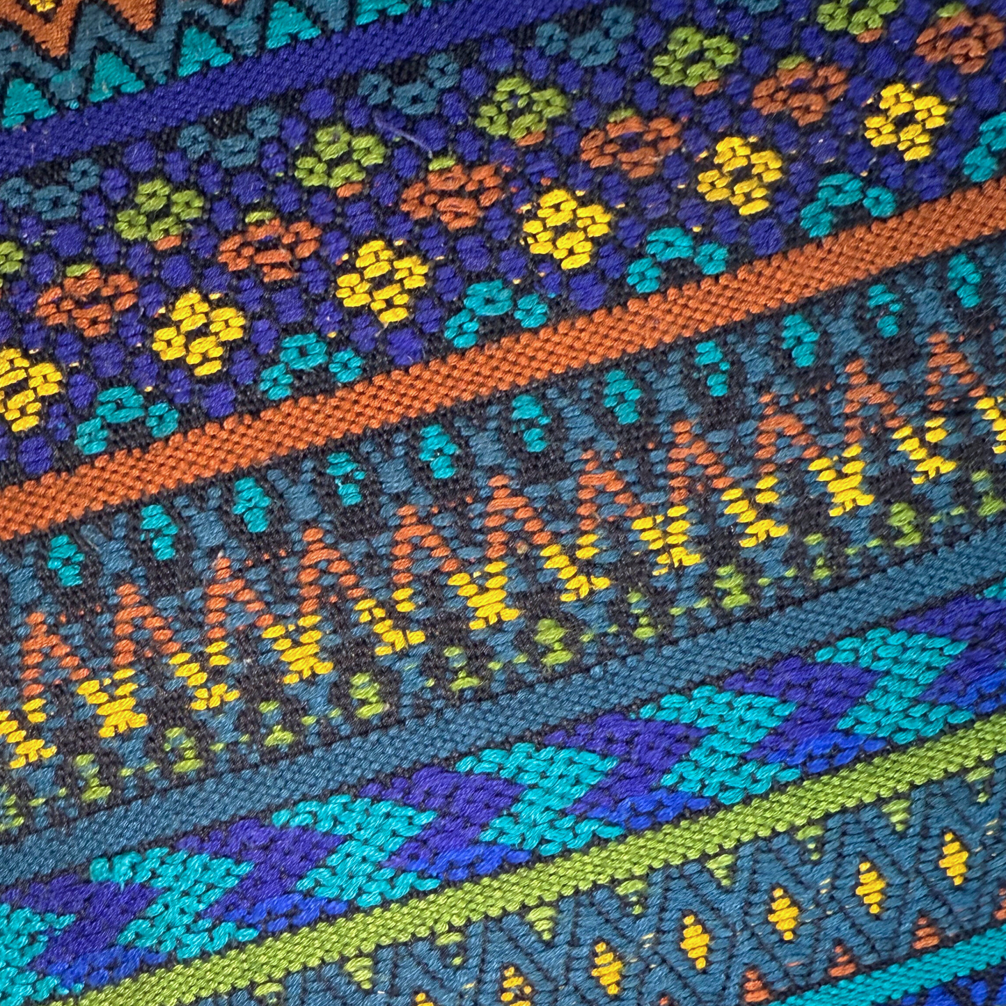 Embroidered Huipil & Handwoven Corte Throw Pillow Cover