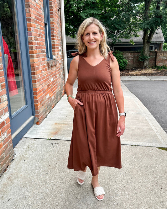 Shoulder Tie knit dress