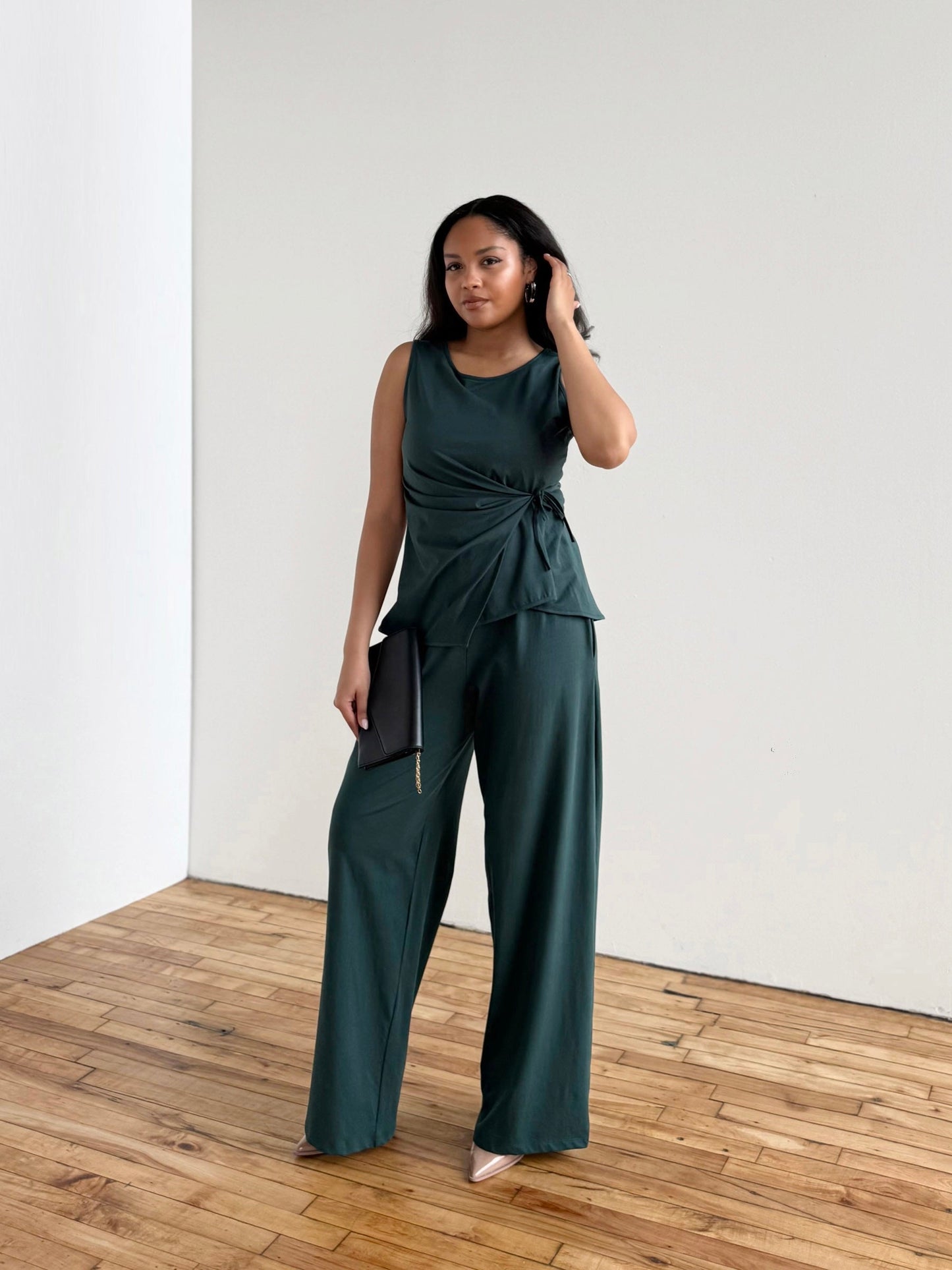 ANDRI jersey pants in Deep Pine