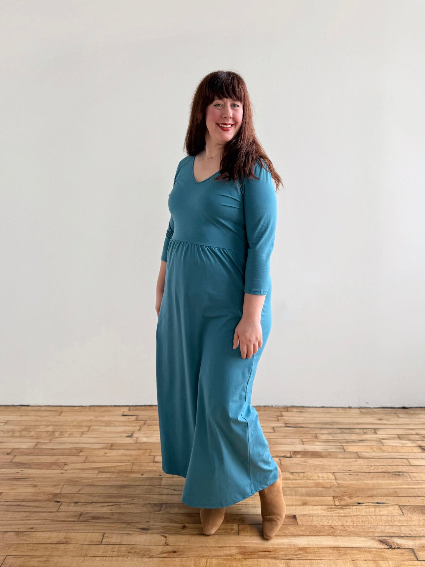 BRIE maxi dress in Peacock Blue