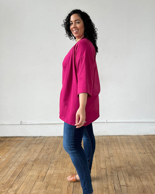 EVANA cardigan in Garnet Pink