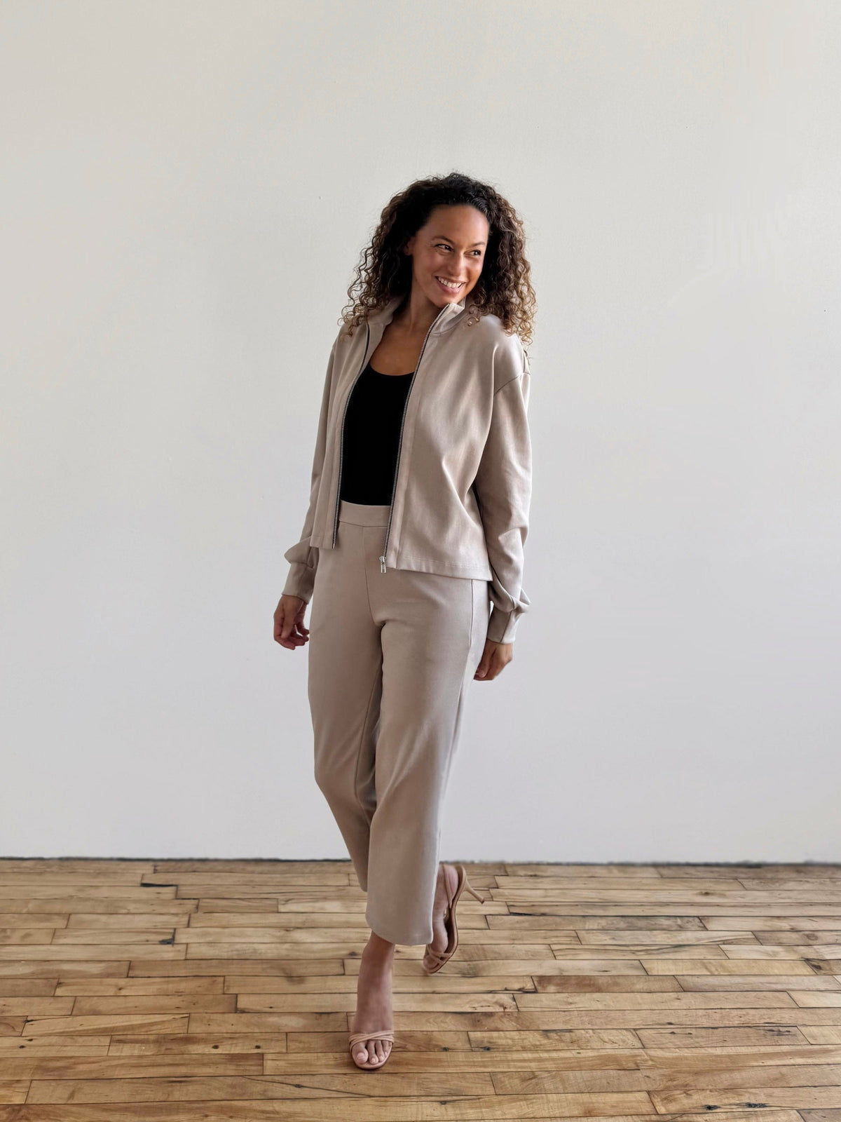 SHELLY heavy-knit jacket in Desert Sand