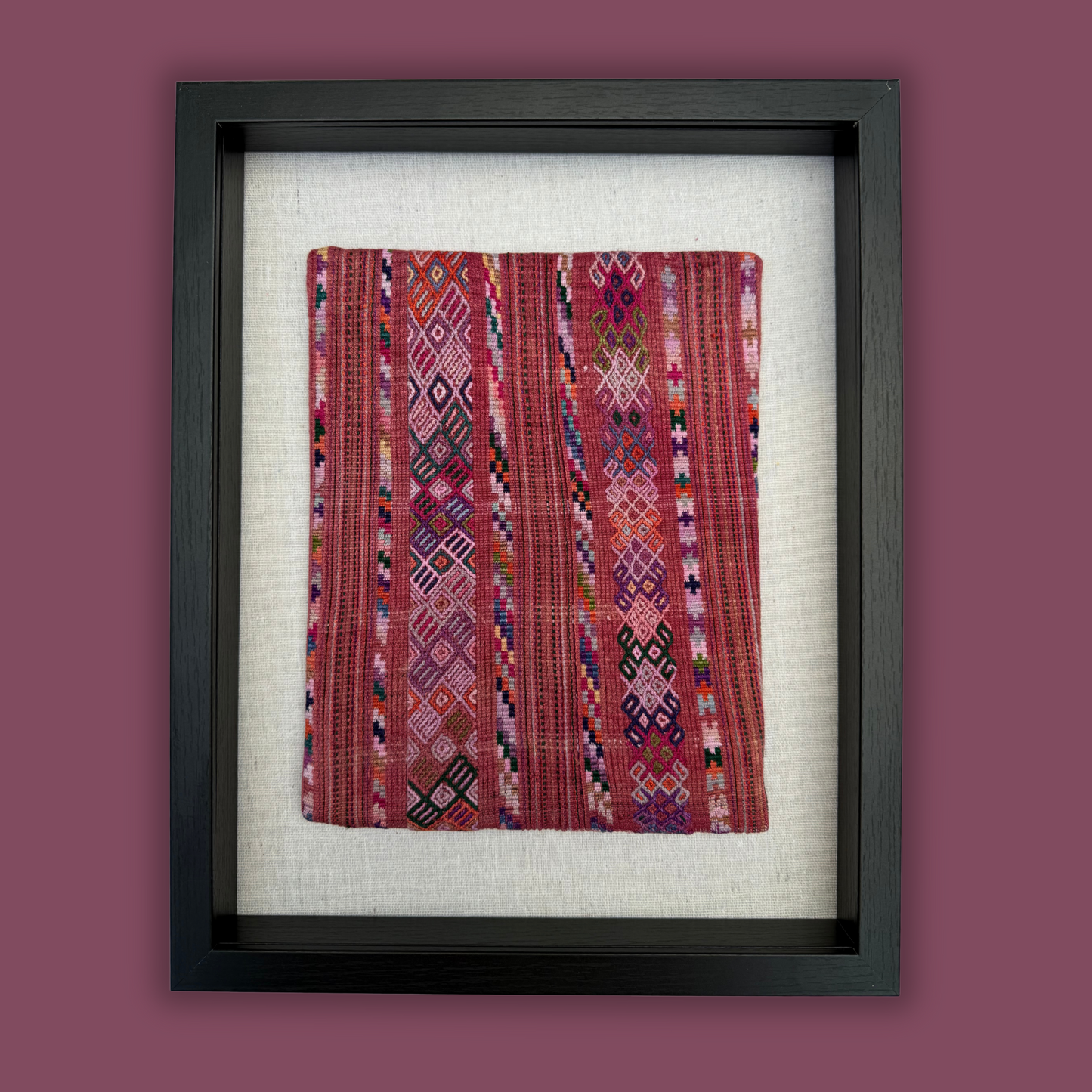 Framed Handwoven Textile (Black Frame)