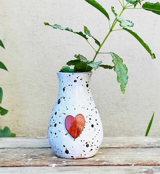 Calliope Heart Vase - Dalmation with Heart